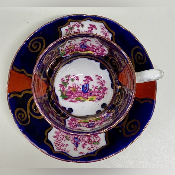 19th Century Antique Gaudy Welsh CHINOISSERIE Pattern Cup & Saucer Tea Set - Picture 2 of 15